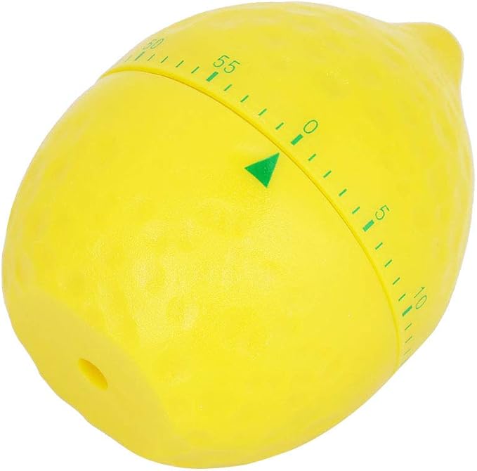 Lemon Mechanical Kitchen Timer, Cute Lemon Timer for Kids, Wind Up 60 Minutes Manual Countdown for Classroom, Home, Study and Cooking, 6.2x6.2x8cm