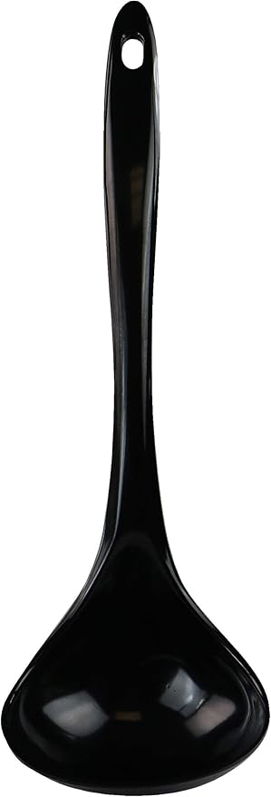 Reston Lloyd Melamine Soup Ladle Kitchen Utensil, Premium Quality Utensil with Heat Resistant Ergonomic Handle, Durable BPA-Free Plastic, 10.5 inch long, 6pc Set, Black - Image 2
