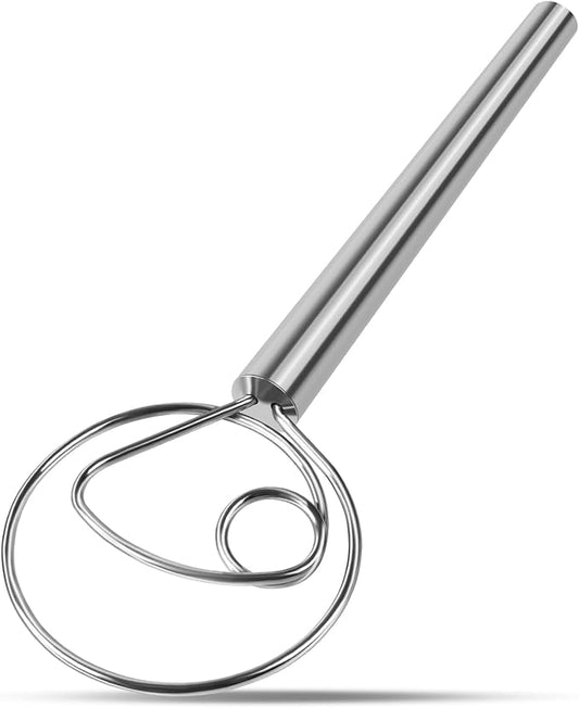 Danish Dough Whisk Stainless Steel Hook Dutch Bread Mixer Hand Tool for Sourdough Baking Making Blending Pastry Pizza by Agttete