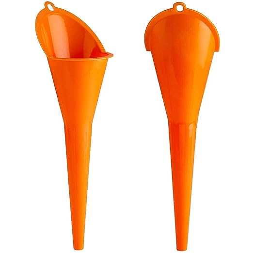 Annurssy Multi-Function Plastic Long Neck Oil Funnel - for All Automotive Oils Lubricants Engine Oils Water Diesel Fuel Kerosene and Other Liquids (4 Orange) - Image 6