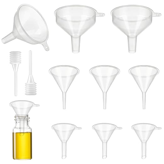 9 Pack Small Funnel Kit 3 Sizes with Droppers for Kitchen Bottles, Essential Oils, Capsules Pet Crafts by Kanlpeia