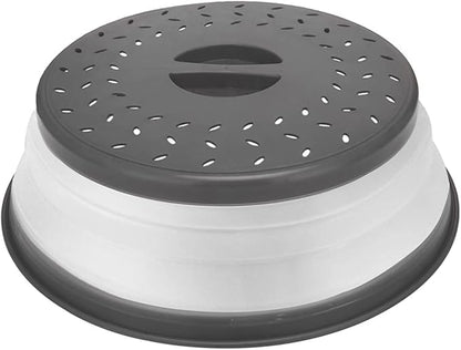 Microwave Splatter Cover Collapsible Microwave Cover for Food, Easy Grip Fruit Drainer BPA-Free Dishwasher Safe 10.5 inch,Grey by Unknown