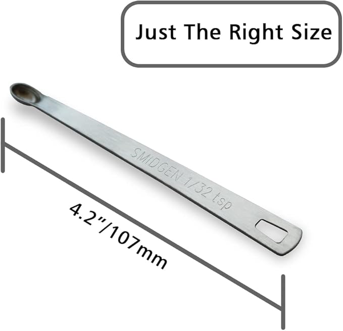 2PCS 1/32 Teaspoon(1/32tsp, 0.16ml, Smidgen) Single Tiny Measuring Spoon, Small Individual Stainless Steel Measure Spoons Only - Image 2