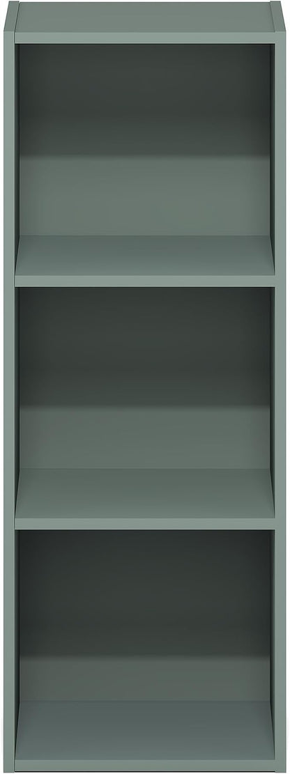 Furinno LUDER Book Shelf, 3-Cube Bookshelf, Bookcase with Open Shelves, 9.3 x 12 x 31.5, Easy Assembly, for Living Room, Bedroom, Home Office, Sage Green - Image 7