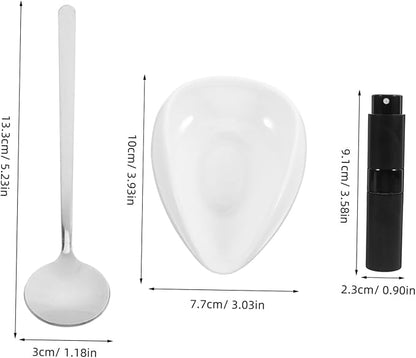Zerodeko 3 Pcs Ceramic Tea with Coffee Beans Tray Single Dosing Bowl and Spray Bottle for Tea and Coffee Preparation Porcelain Cha He for Enthusiasts