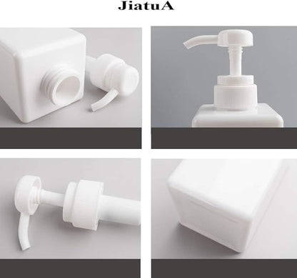 Pump Bottle, Refillable Plastic Empty Lotion Soap Dispenser Liquid Container for Bathroom Shampoo and Body Wash, 15oz/450ml White 2 Pack