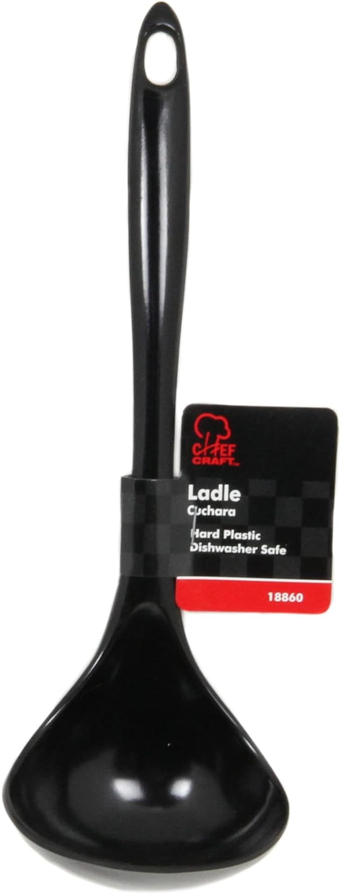 Chef Craft Basic Melamine Cooking Ladle, 10.5 inch, Black - Image 2