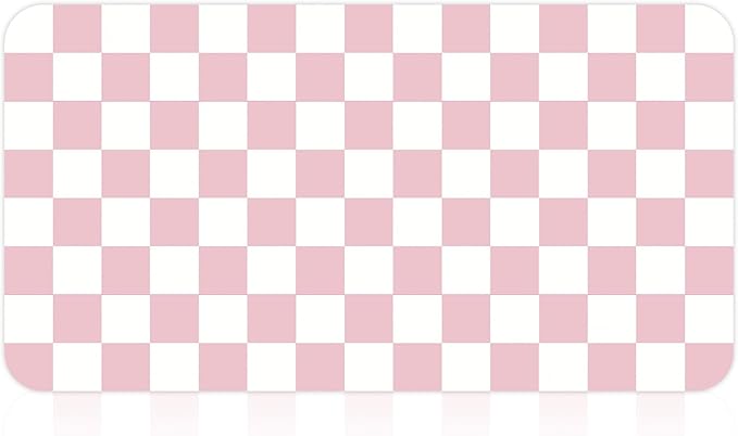 17" x 32" Checkered Dish Drying Mat for Kitchen Counter, Absorbent Coffee Bar Mat for Espresso Machine Coffee Countertops Accessories, Pink - Image 9