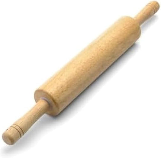 FARBERWARE Classic Wood Rolling Pin, 18-Inch Hardwood Dough Roller for Baking Pizza, Pies, Pastry and Cookies, Ergonomic Handles, Kitchen Essential by Farberware