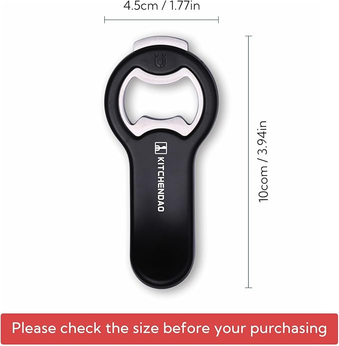 KITCHENDAO 2 in 1 Magnetic Beer Bottle Opener for Fridge and RV with Cap Catcher - Pop Can Soda Can Opener, Stick to Refrigerator for Easy Storage with Magnet, Gift for Men Husband Father- 3 Pack - Image 6