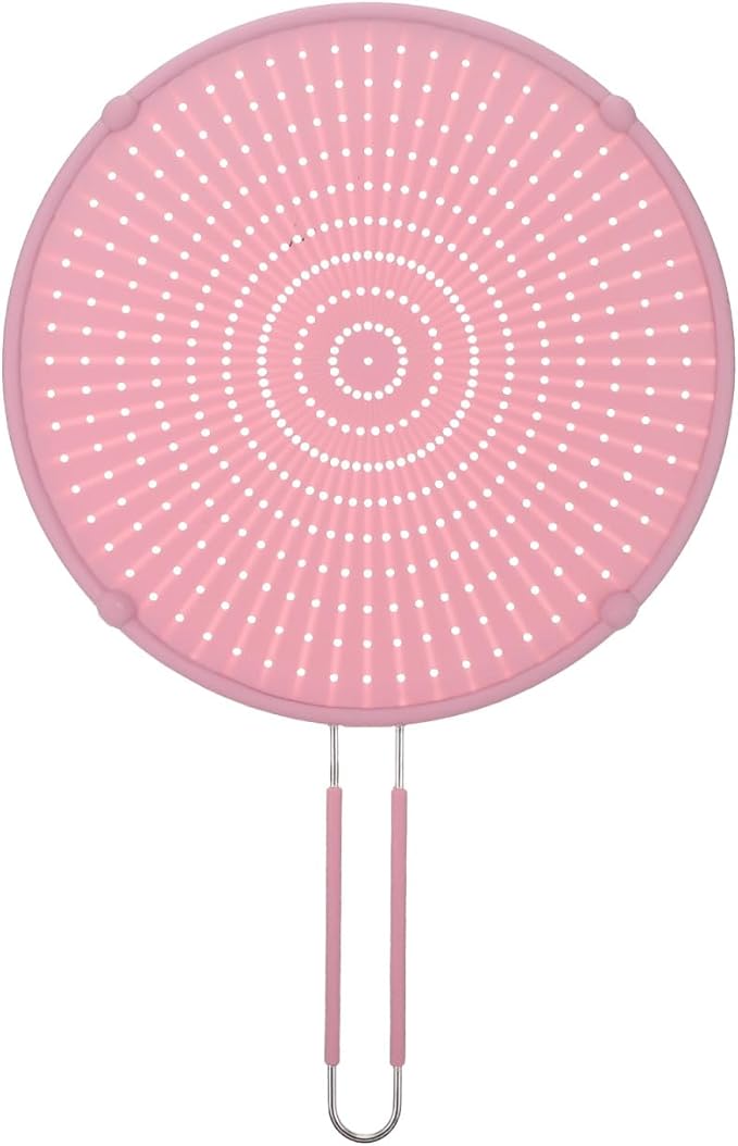 ABOOFAN 1pc Splatter Screen for 10-12'' Frying Pan, Assorted Color, Silicone Splatter Guard with Holes, Heat-Resistant Oil Splashing Cover for Frying, Cooking