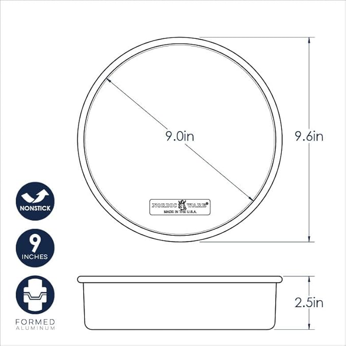 Nordic Ware Brilliant™ Colorful Bakeware 9-Inch Round Pan, Nonstick made without PFAS or PTFE for safe cooking; Reinforced steel rim prevents warping - Image 4