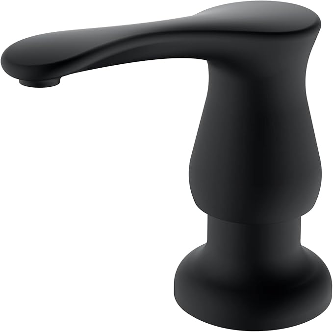 GAGALIFE Sink Soap Dispenser Matte Black, Built in Soap Dispenser with 17 OZ Bottle, Lotion Dispenser for Kitchen Sink, Refill from The Top by GAGALIFE