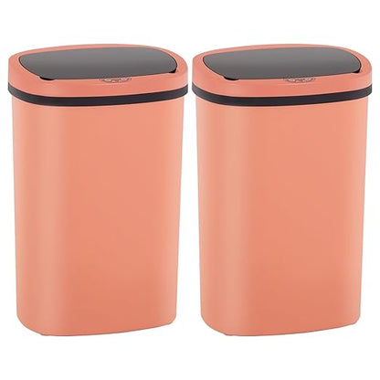 PayLessHere | 13 Gallon Plastic Trash Can | Pink | Automatic Touchless Lid with Motion Sensor | Kitchen Garbage Can with Waterproof Design | for Home, Office, Bathroom | Pack of 2 by PayLessHere