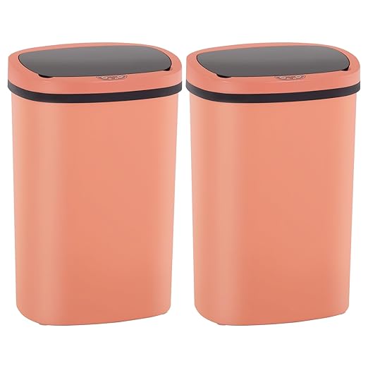 PayLessHere | 13 Gallon Plastic Trash Can | Pink | Automatic Touchless Lid with Motion Sensor | Kitchen Garbage Can with Waterproof Design | for Home, Office, Bathroom | Pack of 2 by PayLessHere