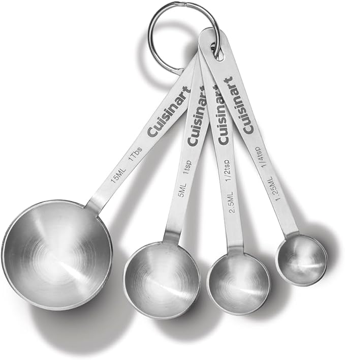 Cuisinart CTG-00-SMP Stainless Steel Measuring Spoons, Set of 4,Silver by Cuisinart