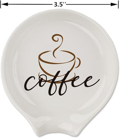 Coffee Spoon Rest, Engraved Cute Counter Spoon Holder Funny Farmhouse Home Bar Coffee Station Table Accessories Décor, Gift for Coffee Lovers Girlfriend Wife Husband Anniversary Friends