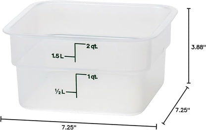 Cambro Food Storage Container - Classic Series Square - 2 QT (Quart) - Commercial Grade for Food Prep (Translucent) - Image 3