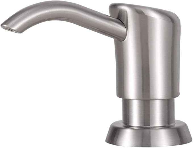 GAGALIFE Built in Sink Soap Dispenser or Lotion Dispenser for Kitchen Sink, Brushed Nickel ABS Pump Head, with 17 Ounce Large PET Soap Bottle by GAGALIFE