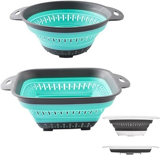 Collapsible Colander and Strainer,Silicone Strainer Colanders & Food Strainers,for Vegetable and Fruit, Kitchen Essentials by LogFaadCoi