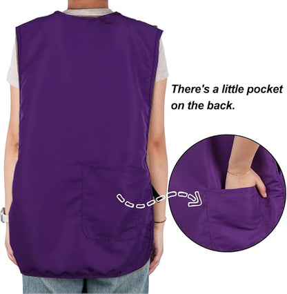Waterproof Unisex Cobbler Apron with 4 Pockets Vest Style Ultralight Chef Waiter Work Overalls