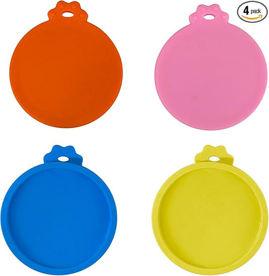 4 Pcs Food Can Lids Pet Can Covers, Silicone Small Pet Food Can Lids Covers for 3 oz 2.5 oz Cat Food Cans.