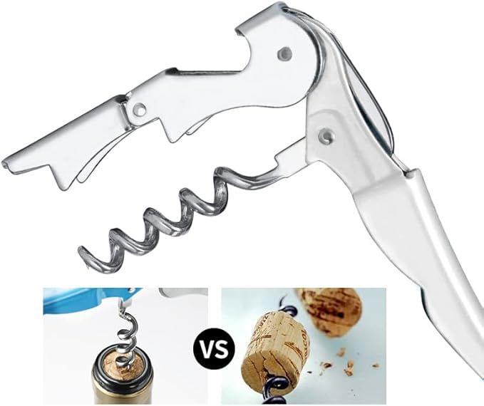 Professional Waiter Corkscrew Wine Openers Set(2PCS), Heavy Duty Stainless Steel Hinges Wine Key for Restaurant Waiters, Sommelier, Bartenders - Image 4