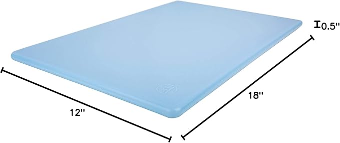 18 x 12 Large Blue Plastic Cutting Board for Fish, Seafood, Shellfish - 1/2 Inch Thick HDPP, NSF and Commercial Grade - Image 8