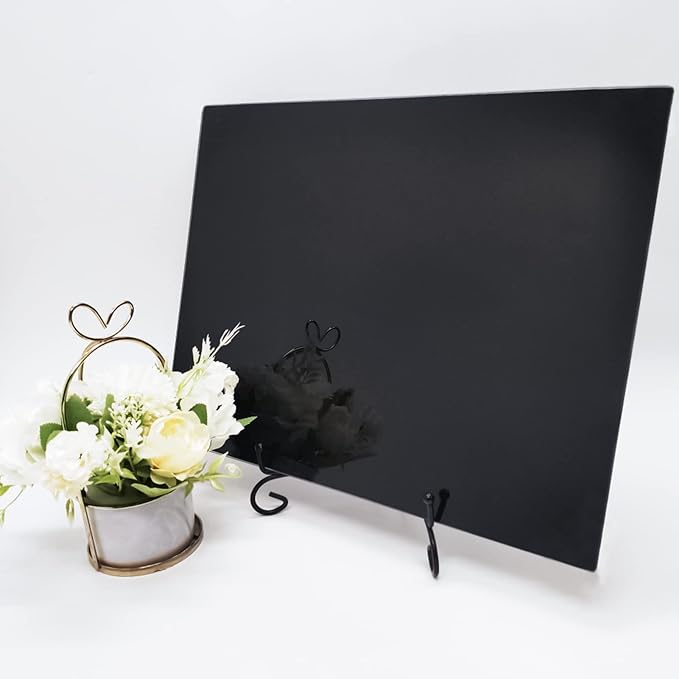 VASUHOME Glass Cutting Board, 16 * 12 inch Set of 1 Tempered Glass Cutting Board, Decorative Square Place Mat for Kitchen, Scratch, Heat, Shatter Resistant Cutting Mat, Silk Screen Black