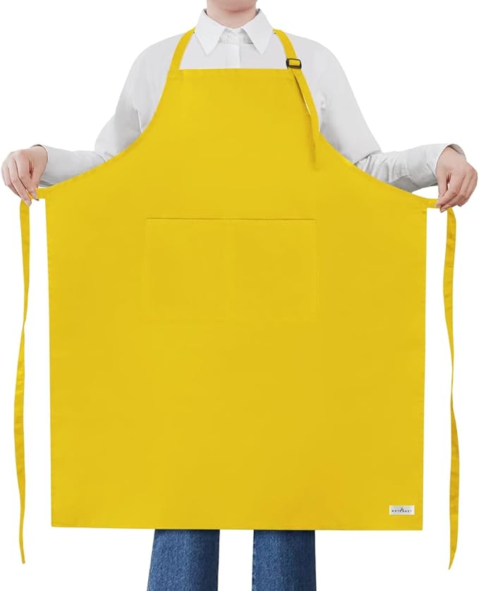 ROTANET Extra Large Apron for Men Adjustable Bib Aprons with 2 Pockets Cooking Kitchen Women Chef Water & Oil Resistant by ROTANET