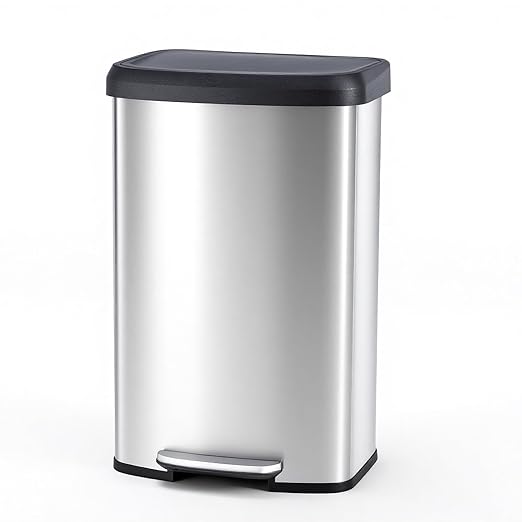 21 Gallon Kitchen Trash Can (80 L), Stainless Steel Garbage Can with Soft-Close Lid & Foot Pedal, Large Step-on Waste Bins Trash for Home Office by Unknown