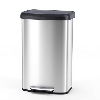 21 Gallon Kitchen Trash Can (80 L), Stainless Steel Garbage Can with Soft-Close Lid & Foot Pedal, Large Step-on Waste Bins Trash for Home Office by Unknown
