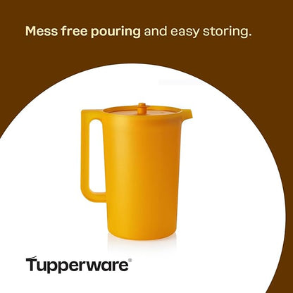 Tupperware Impressions Classic Sheer 1 Gallon Pitcher with Lid in Papaya, Dishwasher Safe and BPA Free, Mess-Free, Reusable Plastic Pitcher with Extra Large Capacity