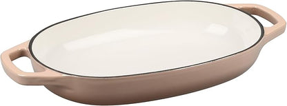 EDGING CASTING Enameled Cast Iron Oval Dutch Oven Pot with Lid, Dutch Oven for Sourdough Bread Baking, Bread Oven, Bread Dutch Oven, Oval Bread Pan, 5qt, Mocha