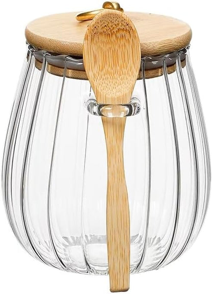 CNWSGEM Sugar Bowls Sugar Container 25.36 FL OZ Glass Coffee Canister Airtight Food Storage Jar with Lid and Spoon Candy Jar Coffee Bar Accessories Storage Beans Powder (Oval) by Unknown
