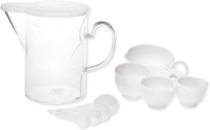 Measuring Cups and Measuring Spoons Set of 10 Pieces, Supreme Housewares Plastic Multi-Purpose Home Essentials Cooking, and Baking Tools BPA Free Dishwasher Safe for Liquid and Dry (White) - Image 3
