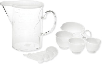 Measuring Cups and Measuring Spoons Set of 10 Pieces, Supreme Housewares Plastic Multi-Purpose Home Essentials Cooking, and Baking Tools BPA Free Dishwasher Safe for Liquid and Dry (White) - Image 3