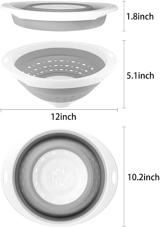 QiMH Collapsible Colander and Strainer, 5 Quart(1.25 gal), Heavey Duty Kitchen Drainer Basket for Pasta, Veggies and Fruits, New Home Apartment Essentials - Image 4