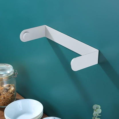 ZUNTO Paper Towel Holder Under Cabinet - Paper Towel Rack for Kitchen, Adhesive Paper Towel Holder SUS304 Stainless Steel(White) - Image 4