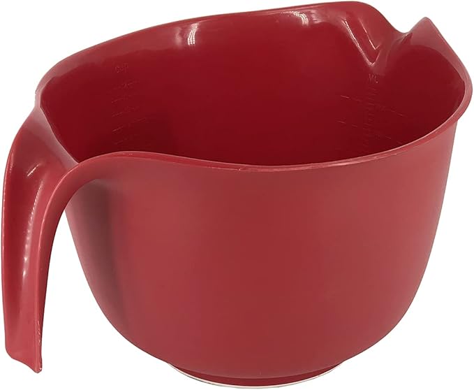 Glad Mixing Bowl with Handle – 3 Quart | Heavy Duty Plastic with Pour Spout and Non-Slip Base | Dishwasher Safe Kitchen Supplies for Cooking and Baking, Red (Pack of 6) - Image 5