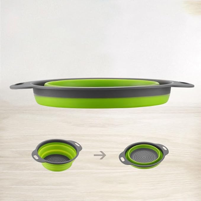 2 Pack Collapsible Colander Set, Emptycolor Foldable Collapsible Strainers for Kitchen, Small Round Colander with Base and Handles for Pasta, Fruit, Vegetables – Space-Saving Kitchen Strainer Baskets - Image 7