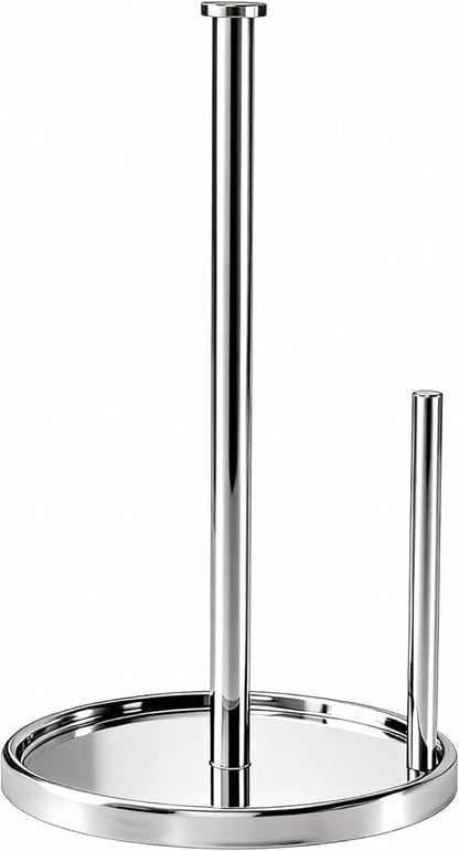 Paper Towel Holder Countertop, Standing Paper Roll Holder with Anti Slip Weighted Base, Stainless Steel Freestanding Paper Towel Holder for Kitchen, Chrome by STWWO