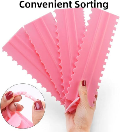 11 Pcs Cake Scraper Set Cake Edge Scraper Cutters with Adjustable Butter Smoothing Cream Scraper Tool Cake Decorating Comb Icing Smoother for Cake Cream Baking Decorating