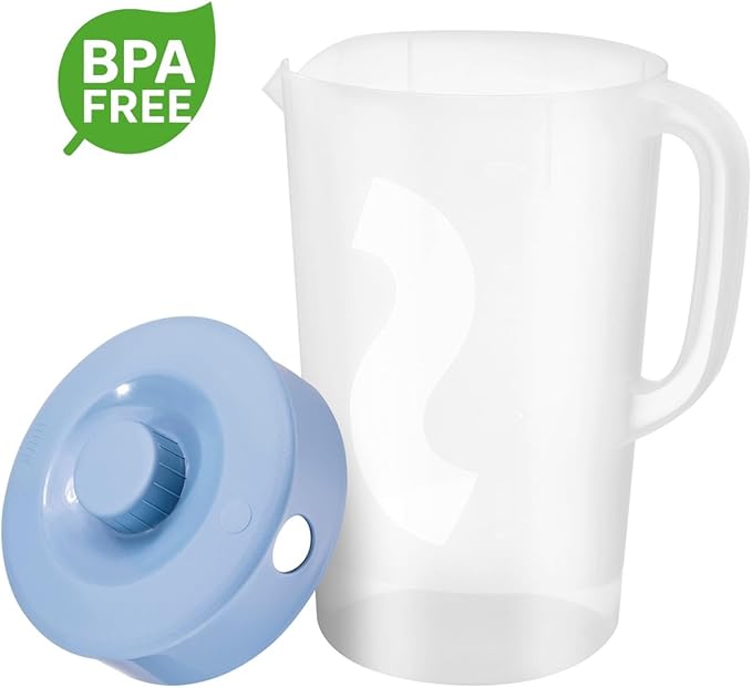 Tribello 1 Gallon Pitcher with Lid, Clear Plastic Water Pitcher with 3-Way Lid, Freezer/Dishwasher Safe, and BPA Free (1 Gallon) - Image 6