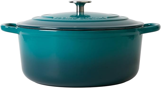 EDGING CASTING Dutch Ovens with Lid, Enameled Cast Iron Covered 5.5 Quart Dutch Oven with Dual Handle, Darkcyan - Image 5