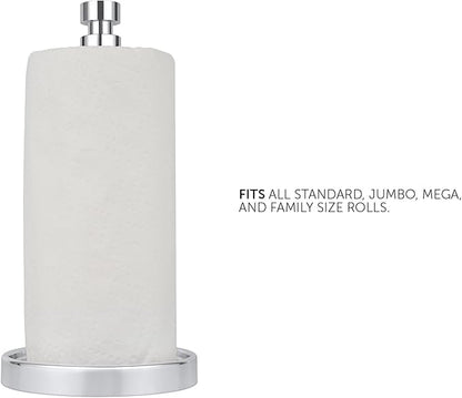 Ivilon Countertop Paper Towel Holder - Steady and Easy Tear - Fits All Paper Towel Rolls - Chrome - Image 3