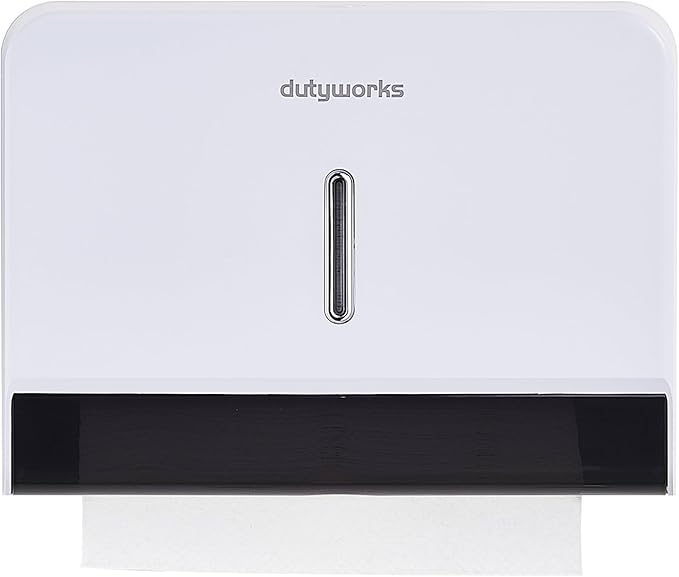 Paper Towel Dispenser Wall Mount, Large Capacity 200 Sheets Paper Towel Holder, No Drilling Adhesive, Commercial & Home Use for Bathroom and Kitchen, White
