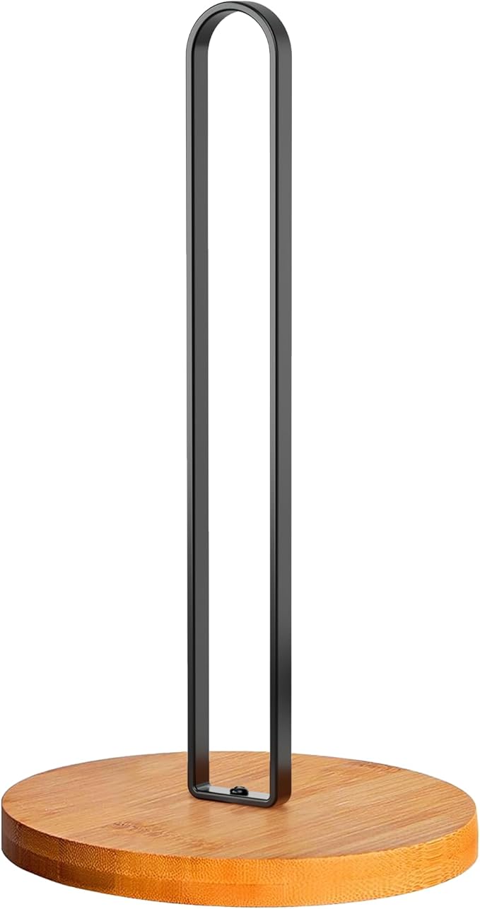 TONLEA Wooden Paper Towel Holder Countertop, Kitchen-Towel-Holder FreeStanding with Non-Slip Base for Bathroom by TONLEA