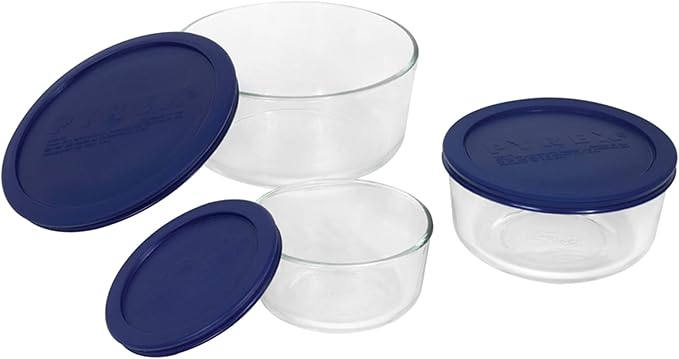 Pyrex Simply Store (3-Pack) Glass Food Storage Containers Set, (2, 4 & 7 Cup) Meal Prep Containers With Plastic BPA-Free Lids, Dishwasher & Microwave Safe - Image 3