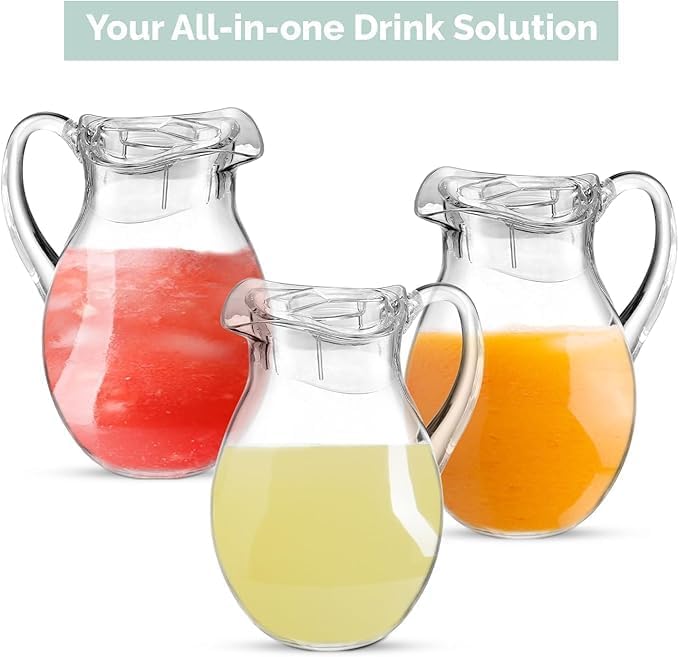 MosJos Acrylic Pitcher (72 oz), Clear Plastic, Water Pitcher with Lid, Shatterproof, BPA-Free Clear Pitcher, Ideal for Sangria, Lemonade, Juice, Iced Tea & More - Image 9